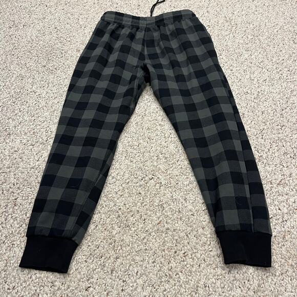 Fabletics Men's Plaid Jogger Pants Sz M Gray Lounge Active Drawstring - Picture 5 of 5